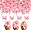 48 Stück Rosa Schmetterlings Tortendeko, Schmetterling Deko Produktbild-Vorschau 1