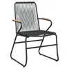 3-tlg. Garten-Essgruppe Schwarz PVC Rattan Produktbild-Vorschau 4