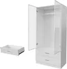 Fortuna Lai Kleiderschrank mit Glas Weiß, Vielseitiger Produktbild-Vorschau 7