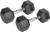 Haltères hexagonaux en caoutchouc, 1 paire, poids 2,5 kg Voir les images du produit 1