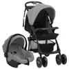 vidaXL carrozzina 3 in 1 grigio chiaro e nero acciaio Anteprima dell’immagine prodotto 8