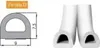 A diagram showing the dimensions of a D-shaped profile seal and a close-up view of two such seals. Náhled obrázku produktu