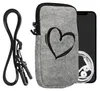kwmobile Handytasche für Smartphones L - 6,5" - Filz Handy Produktbild-Vorschau 1