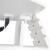 A close-up view of the underside of a white high chair, showing attachment points and a strap. Náhled obrázku produktu