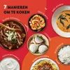 A collage of different food preparation methods with Dutch text labels. Produktbild-Vorschau