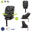 Collage of images showing a black car seat from different angles and highlighting its 360-degree rotation feature. Náhled obrázku produktu