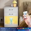 2er Set LED Nachttisch mit Steckdose & USB, 2 Schubladen Produktbild-Vorschau 2