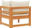 Divano ad angolo vidaXL con cuscini bianco crema, in legno Anteprima dell’immagine prodotto 4