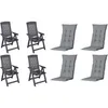 Progarden Klappsessel Tampa mit Auflage 4er Set anthrazit / Produktbild-Vorschau 1
