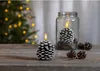 LED Kerze 'Kieferzapfen' - warmweiße LED - H: 10,5cm, D: 8cm - Timer - braun Produktbild-Vorschau