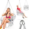 A collage of images showing people using hanging chairs. Voir les images du produit