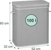 Relaxdays Wäschekorb mit Deckel, 2 Fächer, Bambus, 100 l, Produktbild-Vorschau 3