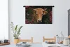 MuchoWow® Wandteppich Wandbehang Kuh - Blumen - Tiere - Produktbild-Vorschau 3