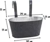 Metall Hängetopf grau mit 2 Henkel 25 x 13cm - 4 Stück Produktbild-Vorschau 2
