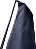 A close-up view of a dark gray umbrella cover attached to a black pole. Produktbild-Vorschau