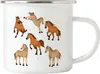 Pferd Emaille Tasse Pferde Hengst Stute Hobbie Produktbild-Vorschau 1