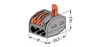 A technical drawing of a Wago connector with dimensions indicated. Náhľad obrázku produktu