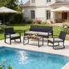 BEALIFE Gartenmöbel-Set 4-teilig mit Gartentisch | 4 Produktbild-Vorschau 1