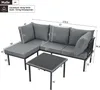 Flieks Gartenmöbel-Set 3-tlg. mit Hocker, Gartentisch mit Produktbild-Vorschau 7