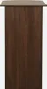 A close-up view of the side of a dark brown wooden cabinet. Produktbild-Vorschau
