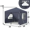 A diagram showing the dimensions of a dark gray gazebo or tent. Produktbild-Vorschau