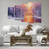 Bild auf Leinwand - Leinwandbild - 5 Teile - Brücke Schnee Produktbild-Vorschau 6