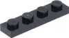 A single black Lego brick with four studs is shown from a diagonal angle against a white background. Produktbild-Vorschau