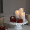 LED Kerze 'Glow' - Echtwachs - gelbe flackernde LED - Timer - H: 10cm, D: 5,5cm - weiß Produktbild-Vorschau
