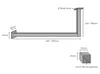 A technical diagram showing the dimensions of a metal bracket. Produktbild-Vorschau