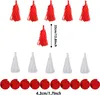 ZERODECO Papier Pompoms Girlande Rot Party Deko 41 Stück Produktbild-Vorschau 7