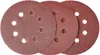 Three circular sanding discs are arranged in a staggered formation against a white background. Produktbild-Vorschau
