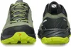 Rush Trail GTX Wmn Fast Hiking Schuhe von Scarpa in Grau und Schwarz mit grünen Akzenten; seitliche und hintere Ansicht. Produktbild-Vorschau