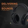 A close-up marketing image of a gaming headset with text overlay. Produktbild-Vorschau
