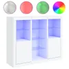 Sideboards mit LED-Leuchten 3 Stk. Weiß Holzwerkstoff Produktbild-Vorschau 1