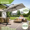 tillvex® Alu Sonnenschirm Rechteckig Ø 330 cm Taupe + Produktbild-Vorschau 6