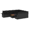 vidaXL 11-tlg. Garten-Sofagarnitur mit Kissen Schwarz Poly Produktbild-Vorschau 1