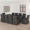 vidaXL 9-tlg. Garten-Essgruppe mit Kissen Poly Rattan Grau Produktbild-Vorschau 19