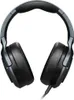 A pair of black gaming headphones with gray accents, shown from a front-facing angle against a white background. Anteprima dell’immagine prodotto