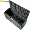 An open black plastic storage box with the lid raised, viewed from a high angle. Produktbild-Vorschau