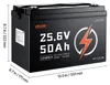 VEVOR LiFePO4 batéria, 24 V, 50 Ah, 50 A, lítiová batéria s Náhľad obrázku produktu 8