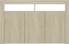 A light wood sideboard with three doors and a horizontal shelf above the doors. Voir les images du produit