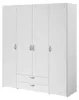 Armoire Parisot Daily, 4 portes, blanche, 160 x 185 cm Voir les images du produit 4