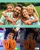 A collage showing a family portrait with face detection boxes and a child's portrait with lighting adjustments. Produktbild-Vorschau