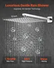 A close-up marketing image of a square shower head with water spraying from it, showing bubbles with H2O and O2 labels. Anteprima dell’immagine prodotto