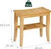Relaxdays Bambusová stolička do kúpeľne, VxŠxH: 45,5 x 48 x Náhľad obrázku produktu 4