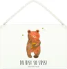 Mr. & Mrs. Panda Schild Bär Honig DIN A4 - Weiß - Geschenk, Produktbild-Vorschau 1