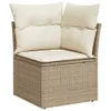 Design 7-tlg. Garten-Sofagarnitur mit Kissen Beige Poly Produktbild-Vorschau 10