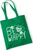 Huuraa Jutebeutel Be Happy Biene 10 Liter Kelly Green Produktbild-Vorschau 1