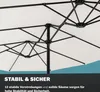 Close-up view of the frame and fabric of a large outdoor umbrella. Produktbild-Vorschau