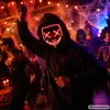 LED maska na Halloween, svietiaca s ovládačom - ružová Náhľad obrázku produktu 3